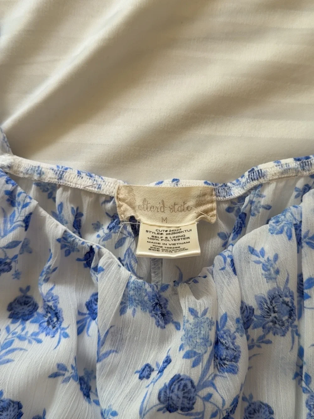 Alter’d State White and Blue Floral Ruffle Sundress